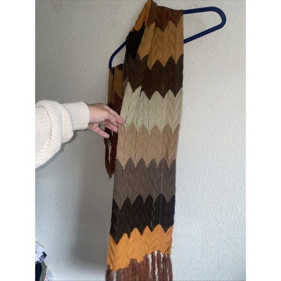 Cable Knit Fisherman Long Fall Scarf 18 Collection Eighteen Fringe Colorblock - Picture 4 of 7
